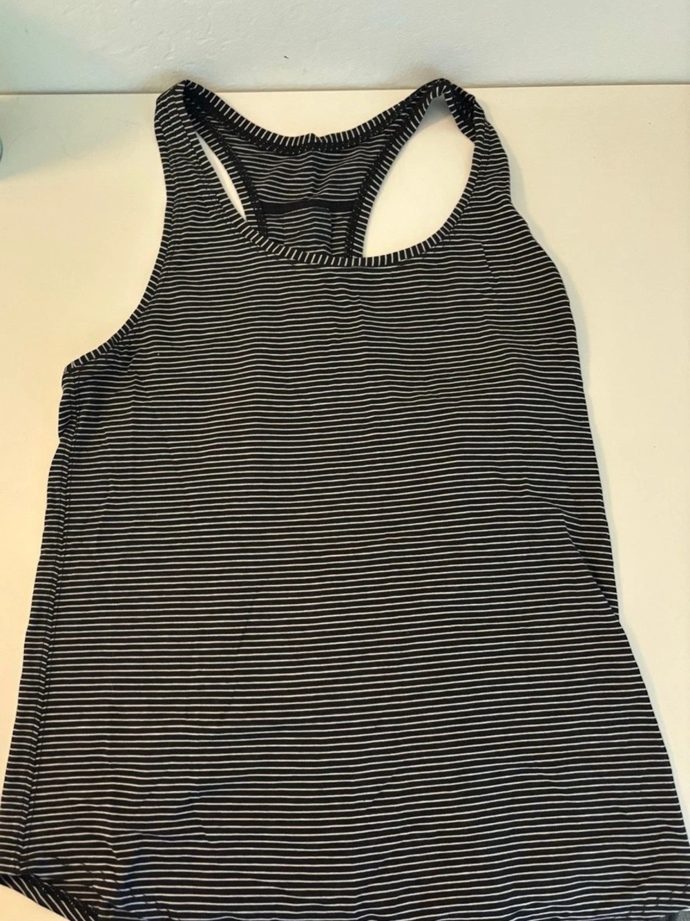 Lululemon Love Tank *Pleated Striped Racerback Black & White